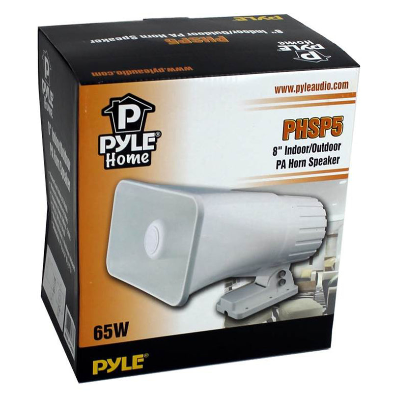 Pyle 8" 65 Watts 8 Ohms Indoor and Outdoor PA Horn Speaker, White (2 Pack)