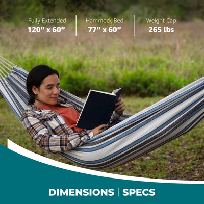 Bliss Hammocks Double Hammock w/ Rope Loops & Tree Straps, 265 lb, Volleyball - VMInnovations