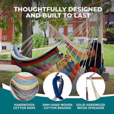 Bliss Hammocks Tahiti Rope Hammock Chair W Spreader Bar & Hardware, (Open Box)