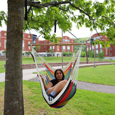 Bliss Hammocks Tahiti Rope Hammock Chair with Spreader Bar and Hardware, Multi - VMInnovations