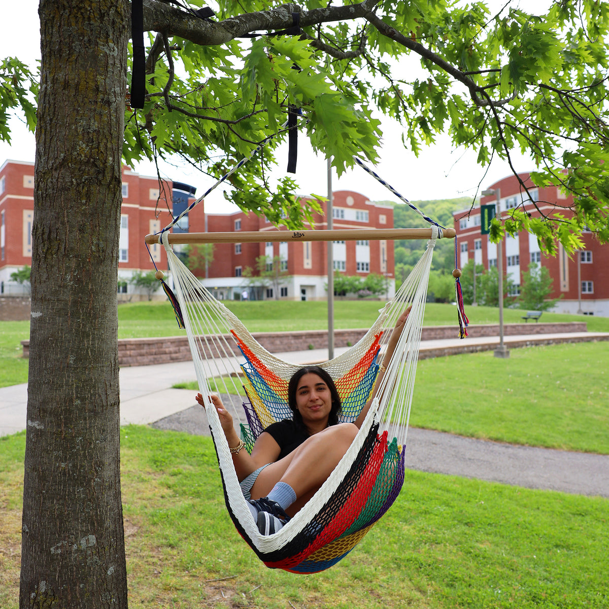 Bliss Hammocks Tahiti Rope Hammock Chair W Spreader Bar & Hardware, (Open Box)