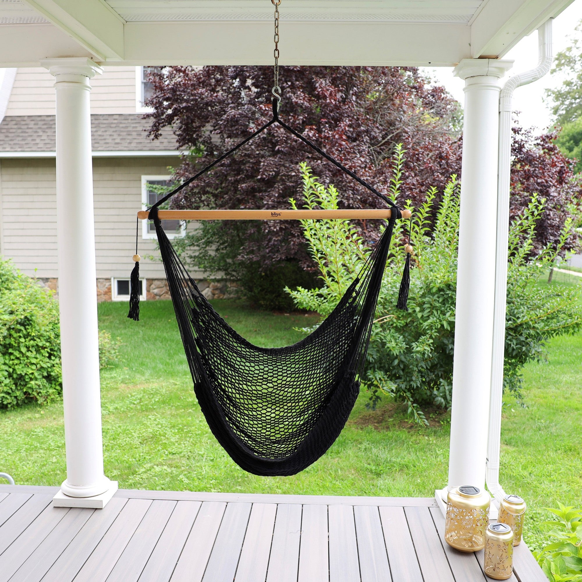 Bliss Hammocks Tahiti Rope Hammock Chair w/Spreader Bar and Hardware, (Open Box) - VMInnovations