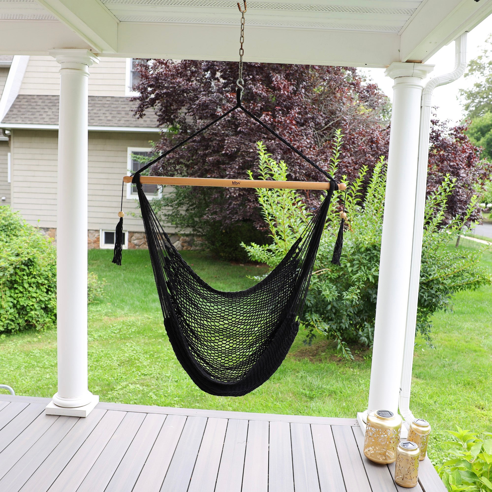 Bliss Hammocks Tahiti Rope Hammock Chair w/Spreader Bar and Hardware, (Open Box) - VMInnovations