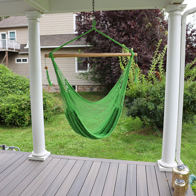 Bliss Hammocks Tahiti Rope Hammock Chair with Spreader Bar and Hardware, Green (Open Box)