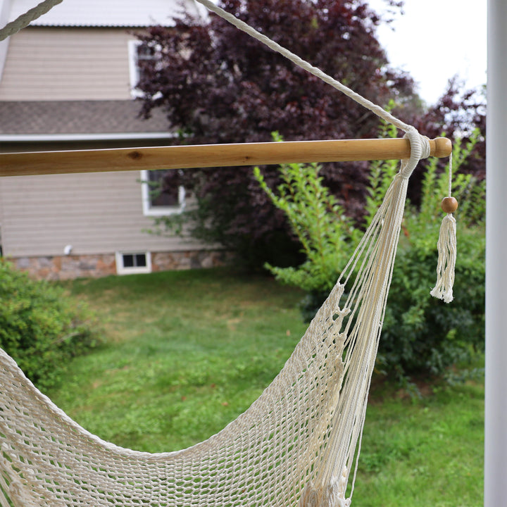Bliss Hammocks Tahiti Rope Hammock Chair with Spreader Bar and Hardware, Natural - VMInnovations
