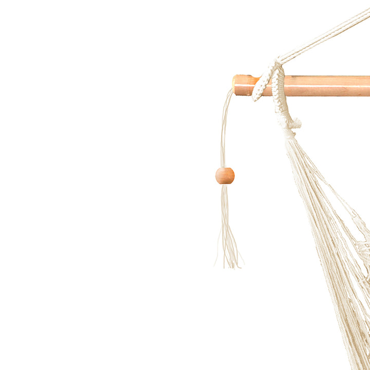 Bliss Hammocks Tahiti Rope Hammock Chair with Spreader Bar and Hardware, Natural - VMInnovations