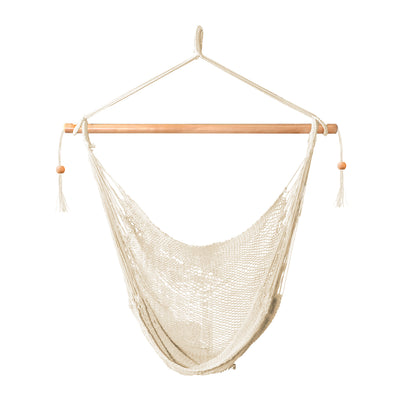 Bliss Hammocks Tahiti Rope Hammock Chair with Spreader Bar and Hardware, Natural - VMInnovations
