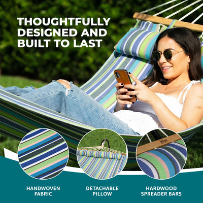 Bliss Hammocks Caribbean Hammock with Pillow & Hardware, 48" Wide, (Used) - VMInnovations