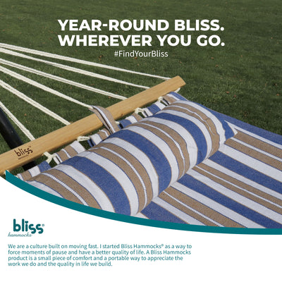 Bliss Hammocks Caribbean Hammock w/ Pillow & Hardware, 48" Wide, (Open Box) - VMInnovations