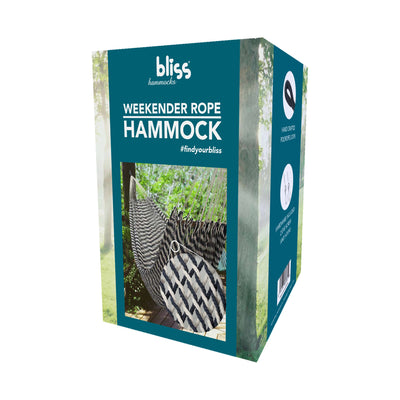 Bliss Hammocks Brazilian Style Rope Hammock w/ Hanging Hardware, 34" Wide, Blue (Used)