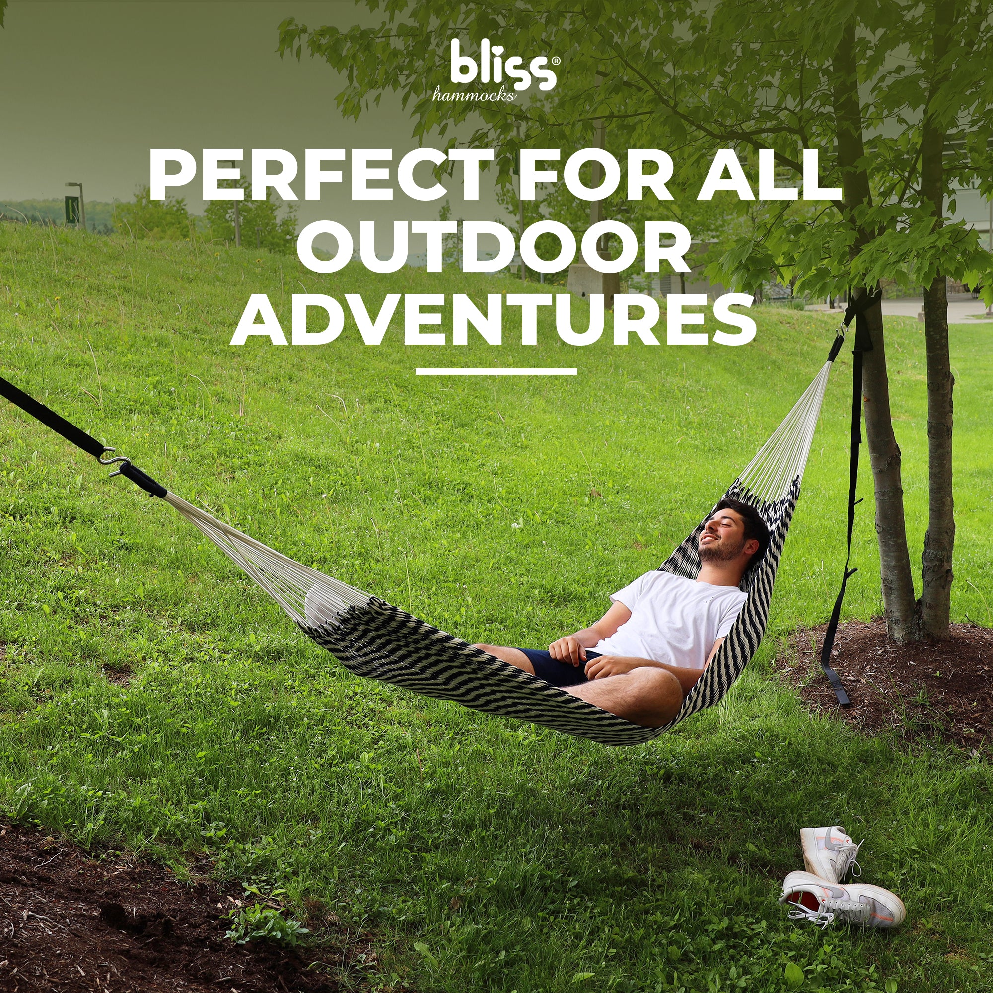 Bliss Hammocks Brazilian Style Rope Hammock w/ Hanging Hardware, 34" Wide, Blue (Used)