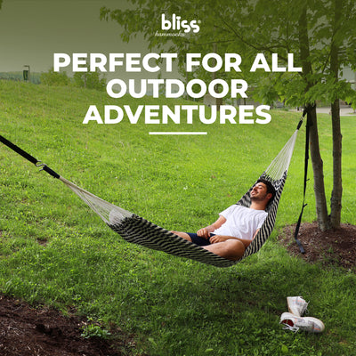 Bliss Hammocks Brazilian Style Rope Hammock w/ Hanging Hardware, 34" Wide, Blue (Used)