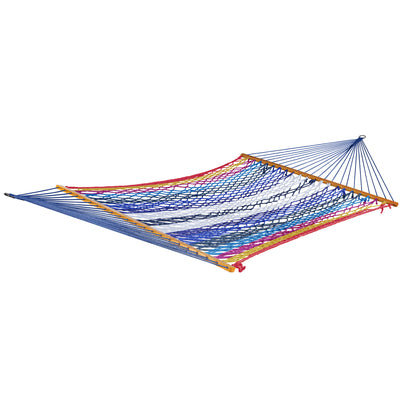 Bliss Hammocks Weekender 2-Person Polyester Rope Hammock w/ Spreader Bar, 80x55 - VMInnovations