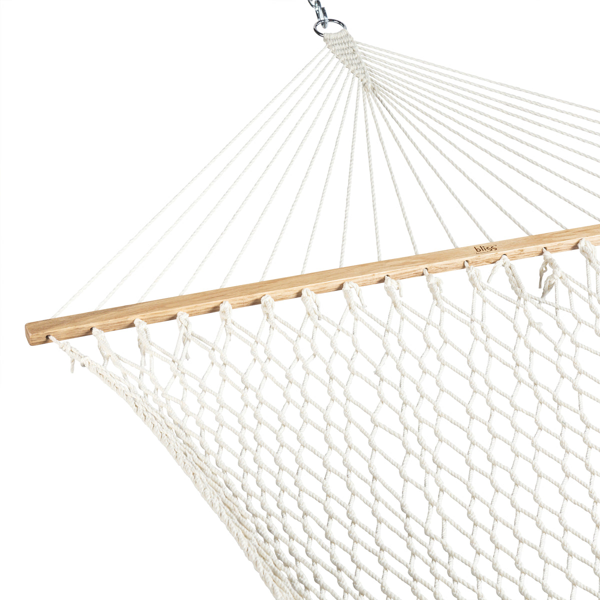 Bliss Hammocks Classic 2-Person Cotton Rope Hammock w/Spreader, 80x60,(Open Box) - VMInnovations