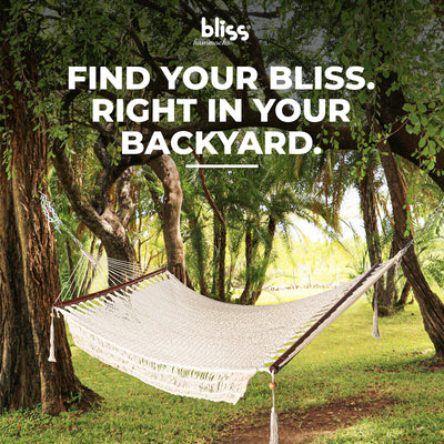 Bliss Hammocks 1-Person Cotton Rope Hammock w/Spreader Bar, 78x48 (Open Box) - VMInnovations