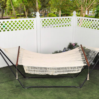 Bliss Hammocks 1-Person Cotton Rope Hammock w/Spreader Bar, 78x48 (Open Box) - VMInnovations