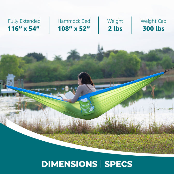 Bliss Hammocks Hammock in a Bag w/ Carabiner Hooks & Tree Straps, Mermaid - VMInnovations