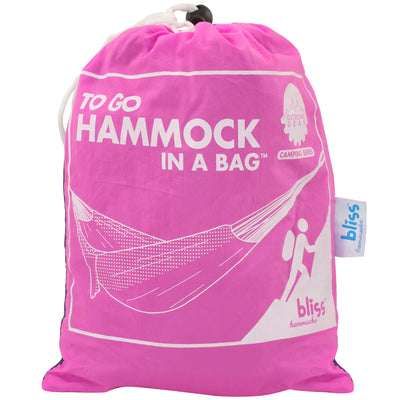 Bliss Hammocks Hammock in a Bag with Carabiner Hooks & Tree Straps, Pink Purple - VMInnovations