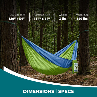 Bliss Hammocks Hammock in a Bag with Carabiner Hooks & Tree Straps, Mermaid - VMInnovations