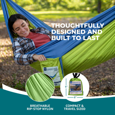 Bliss Hammocks Hammock in a Bag with Carabiner Hooks & Tree Straps, Mermaid - VMInnovations