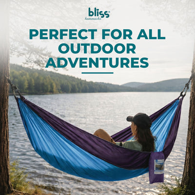 Bliss Hammocks Hammock in a Bag with Carabiner Hooks & Tree Straps, Royal Blue