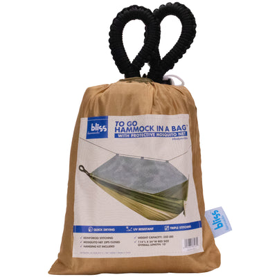 Bliss Hammocks Hammock in a Bag with Mosquito Net and Tree Straps, (Open Box)