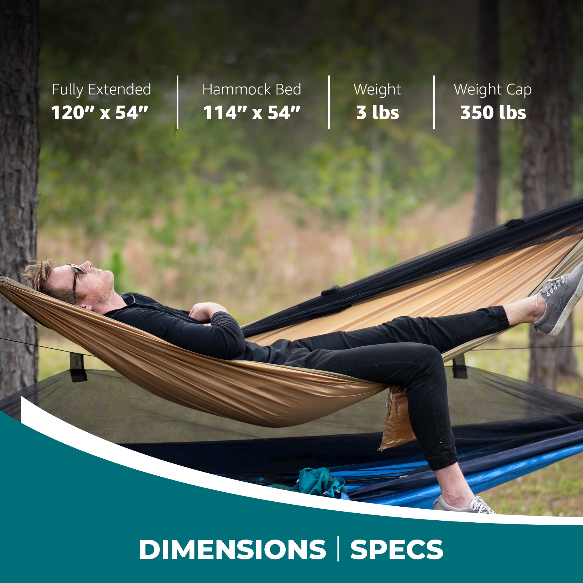 Bliss Hammocks Hammock in a Bag with Mosquito Net and Tree Straps, (Open Box)