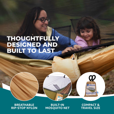 Bliss Hammocks Hammock in a Bag with Mosquito Net and Tree Straps, (Open Box)