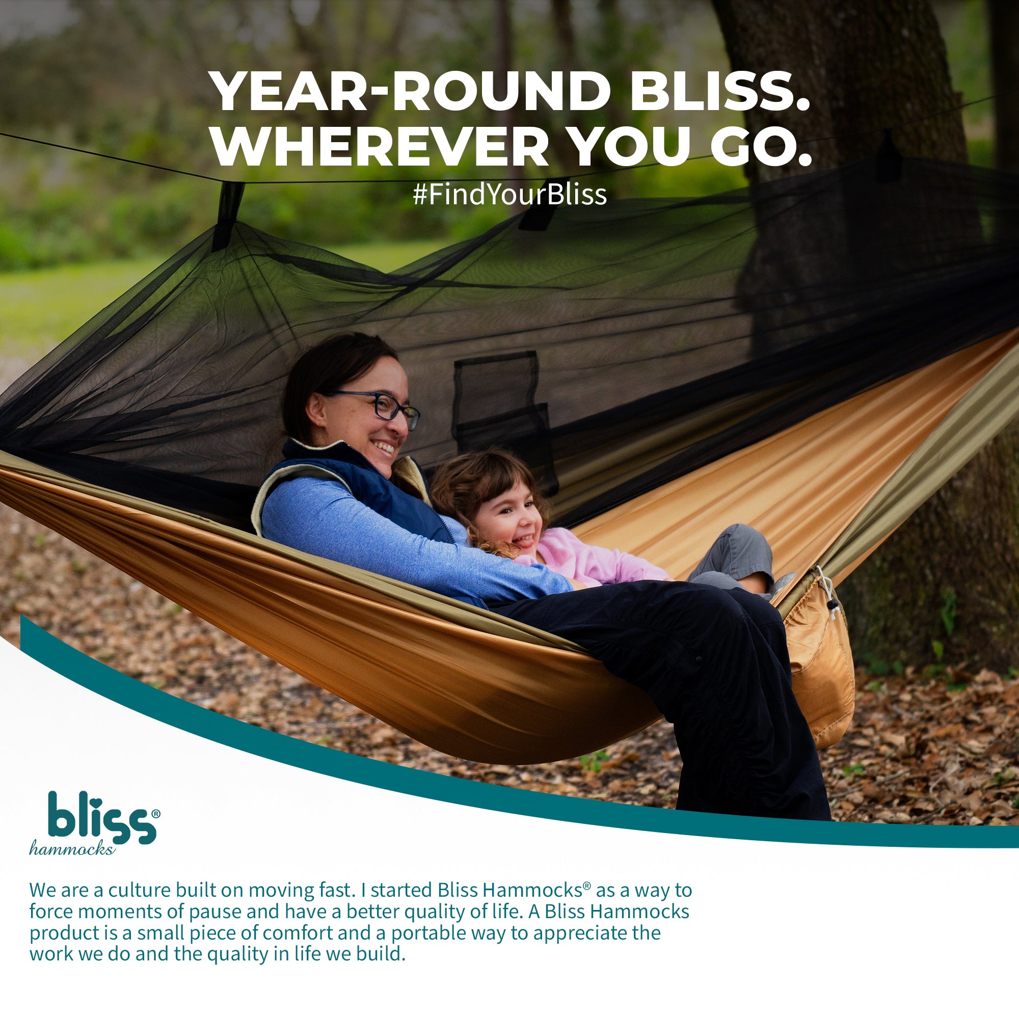 Bliss Hammocks Hammock in a Bag with Mosquito Net and Tree Straps, (Open Box)