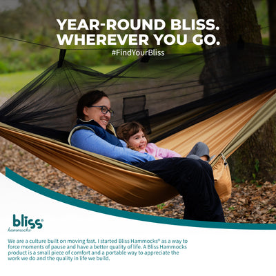 Bliss Hammocks Hammock in a Bag with Mosquito Net and Tree Straps, (Open Box)