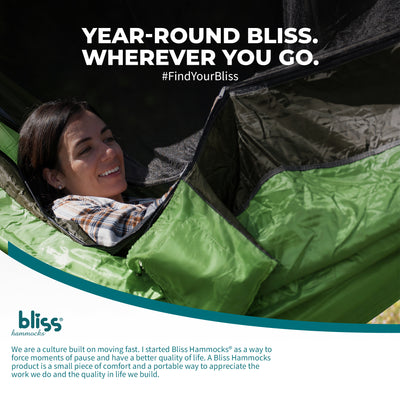 Bliss Hammocks Hammock in a Bag with Mosquito Net and Tree Straps, (Open Box)