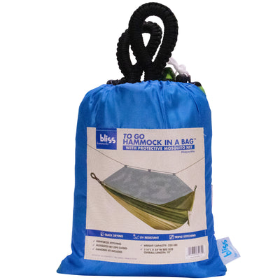 Bliss Hammocks Hammock in a Bag with Mosquito Net and Tree Straps, Mermaid - VMInnovations