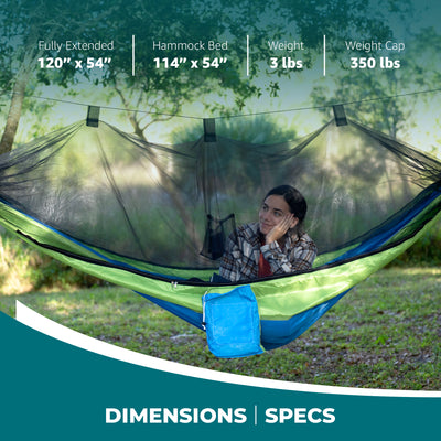 Bliss Hammocks Hammock in a Bag with Mosquito Net and Tree Straps, Mermaid - VMInnovations