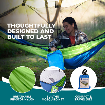 Bliss Hammocks Hammock in a Bag with Mosquito Net and Tree Straps, Mermaid - VMInnovations