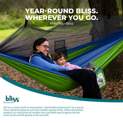 Bliss Hammocks Hammock in a Bag with Mosquito Net and Tree Straps, Mermaid - VMInnovations