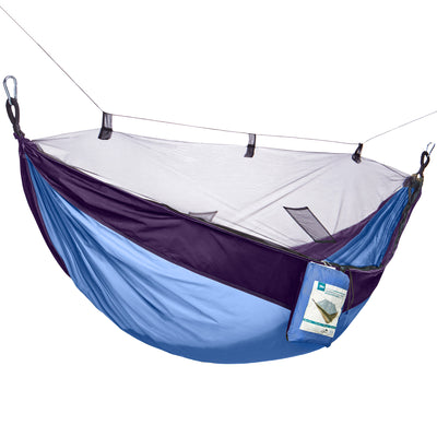 Bliss Hammocks Hammock in a Bag with Mosquito Net and Tree Straps, Royal Blue - VMInnovations