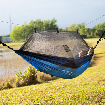 Bliss Hammocks Hammock in a Bag with Mosquito Net and Tree Straps, Royal Blue - VMInnovations