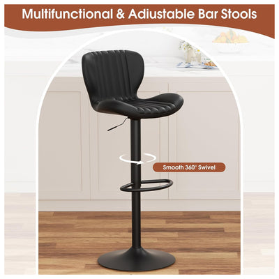 JAMFLY Bar Stools, Leather Adjustable Counter Height Chairs, 2 pc (Open Box) - VMInnovations