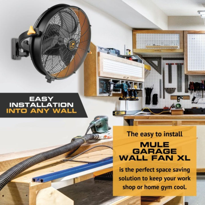 Mule 18" Wall Fan XL w/Remote, Wall Mount, 120-degree Swivel, 3 Speeds(Open Box)