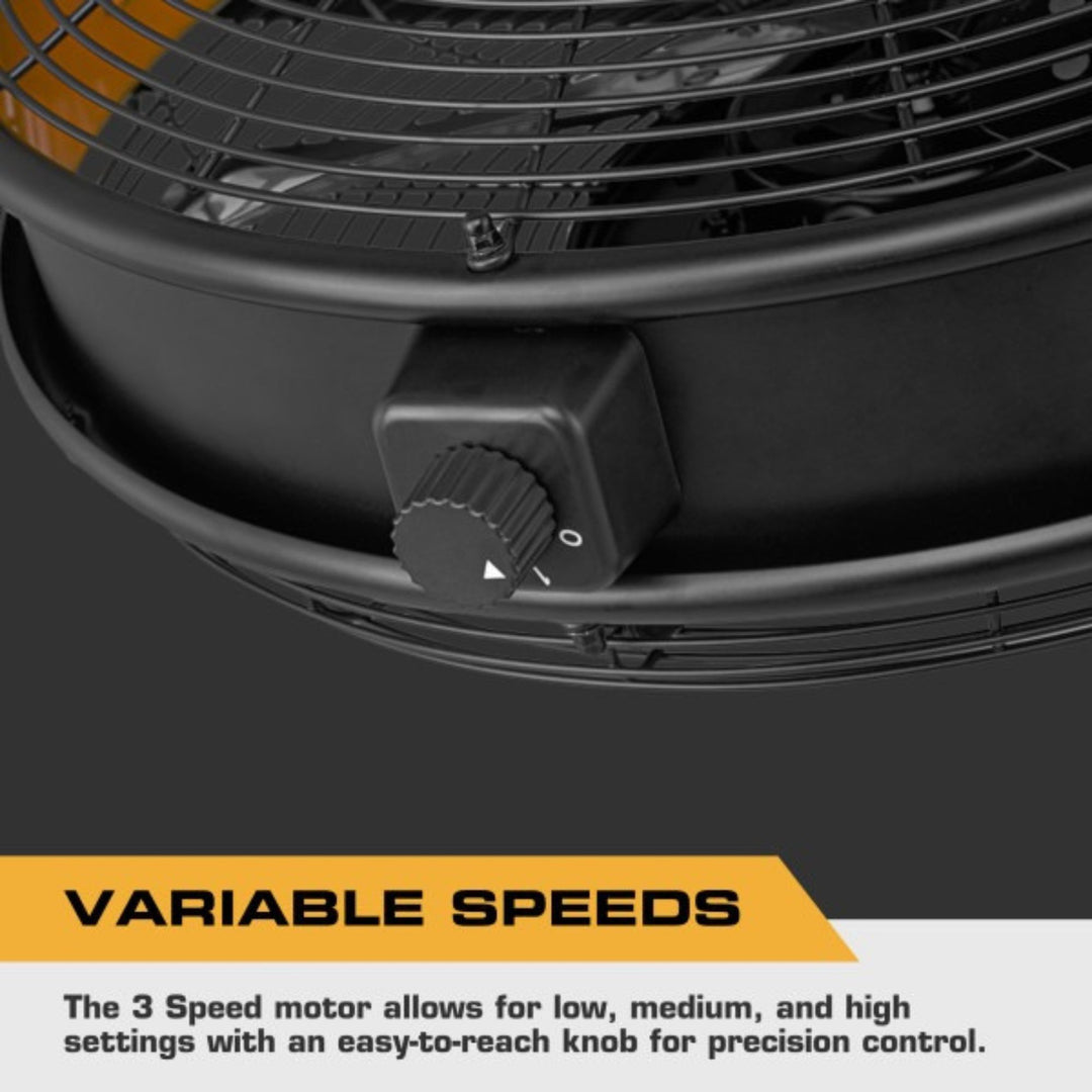 Mule 18" Garage Wall Fan XL with Remote, Wall Mount, 120-degree Swivel, 3 Speeds