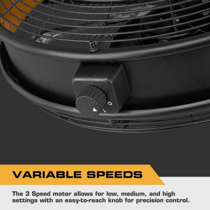 Mule 18" Wall Fan XL w/Remote, Wall Mount, 120-degree Swivel, 3 Speeds(Open Box)