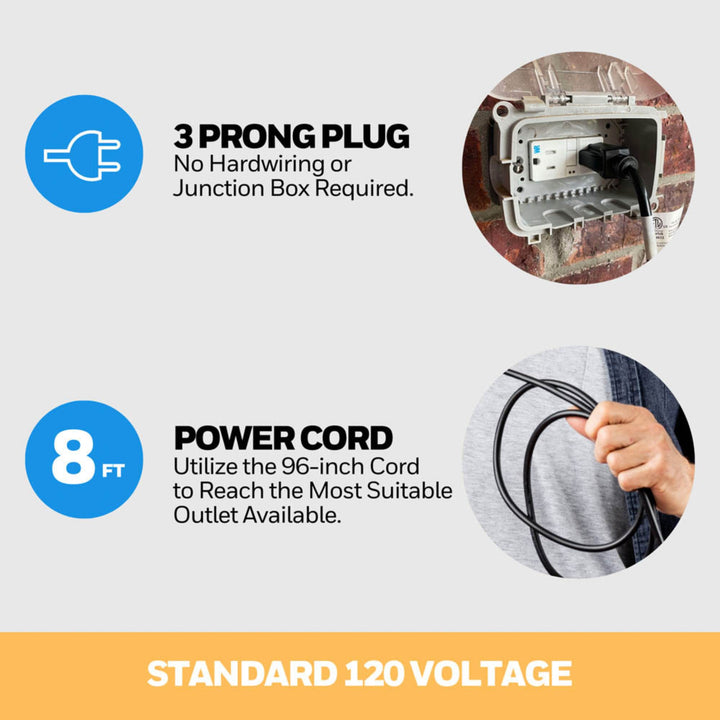 Honeywell Wall Fan, Oscillating Outdoor Wet-Rated Unit with Remote, Matte Black