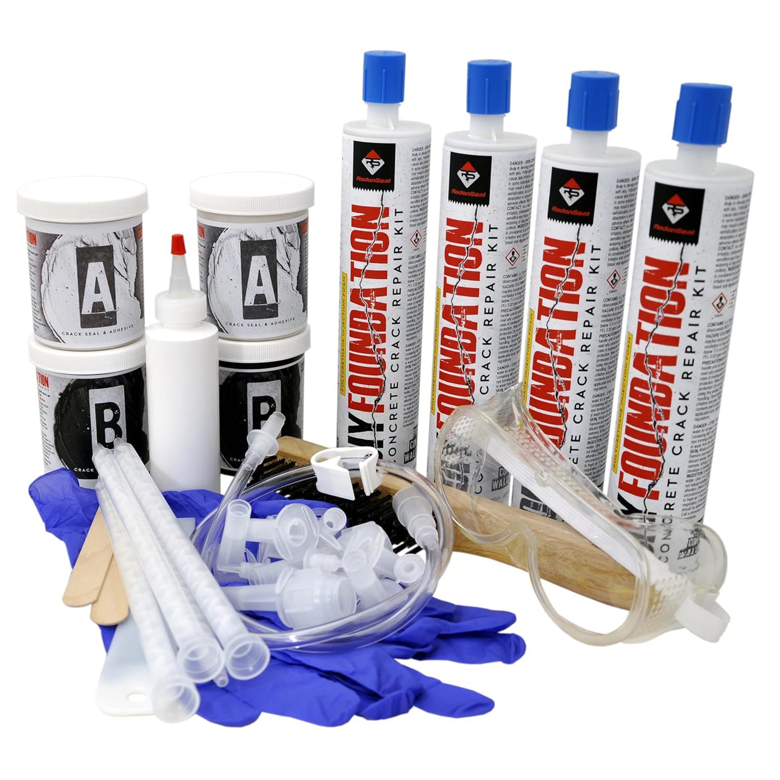 RadonSeal Concrete Foundation Crack DIY Repair Kit for Basement Wall Cracks - VMInnovations