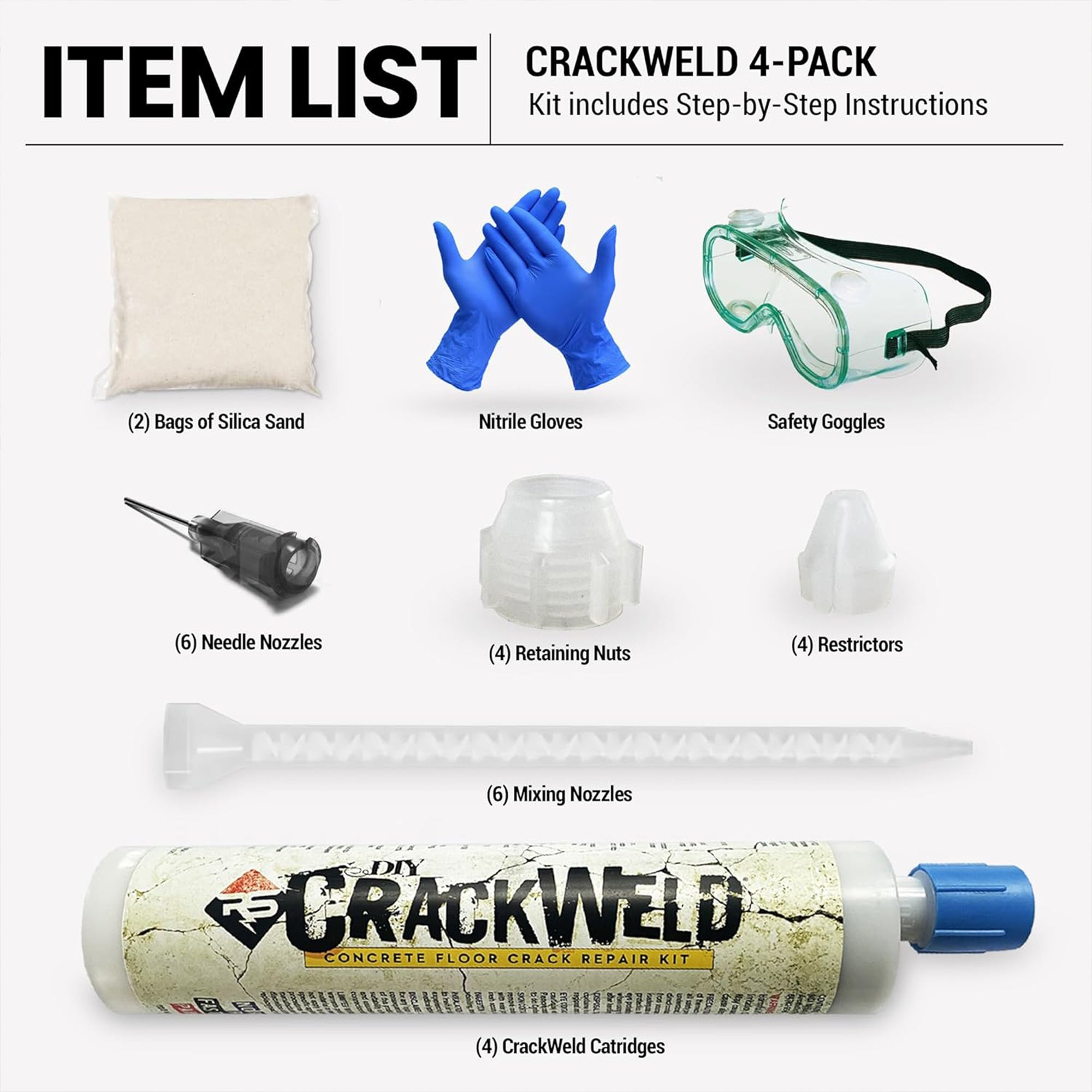RadonSeal Concrete Floor Crack Repair DIY Kit Basements & Driveways, (Open Box)