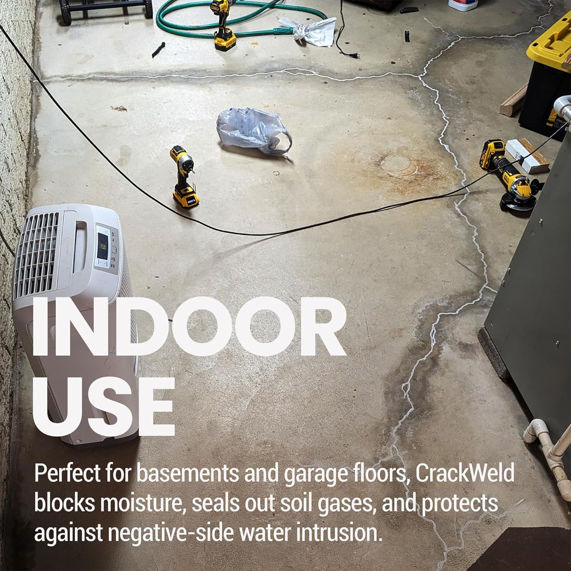 RadonSeal Concrete Floor Crack Repair DIY Kit Basements & Driveways, (Open Box)