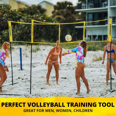 Vivere CROSSNET 4 Square Outdoor Volleyball Game Net Set with Ball, (Used) - VMInnovations