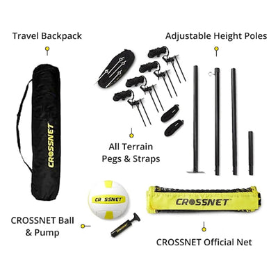 Vivere CROSSNET 4 Square Outdoor Volleyball Game Net Set with Ball, (Used) - VMInnovations