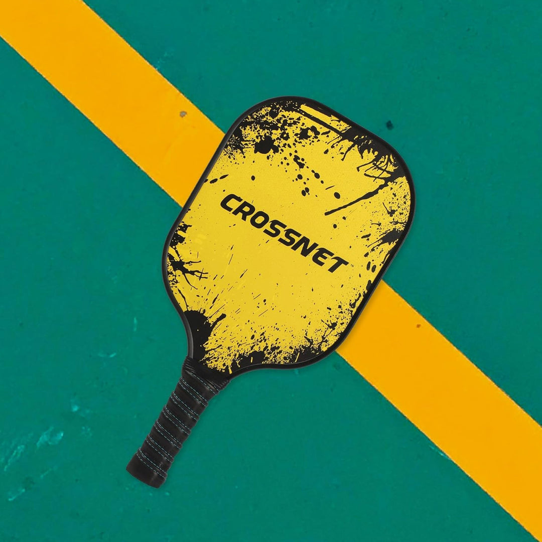 CROSSNET Pickleball Paddle with Fiberglass Face & Polymer Core, Cosmic Splatter - VMInnovations
