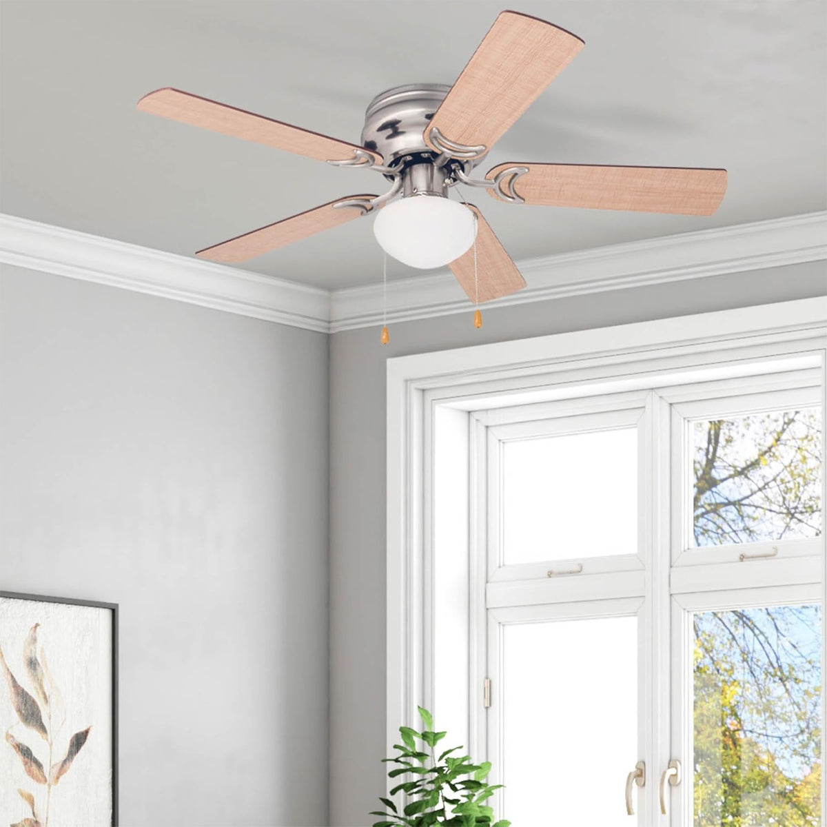 Prominence Home Alvina 42" Flush Mount Ceiling Fan with Light, (Open Box) - VMInnovations