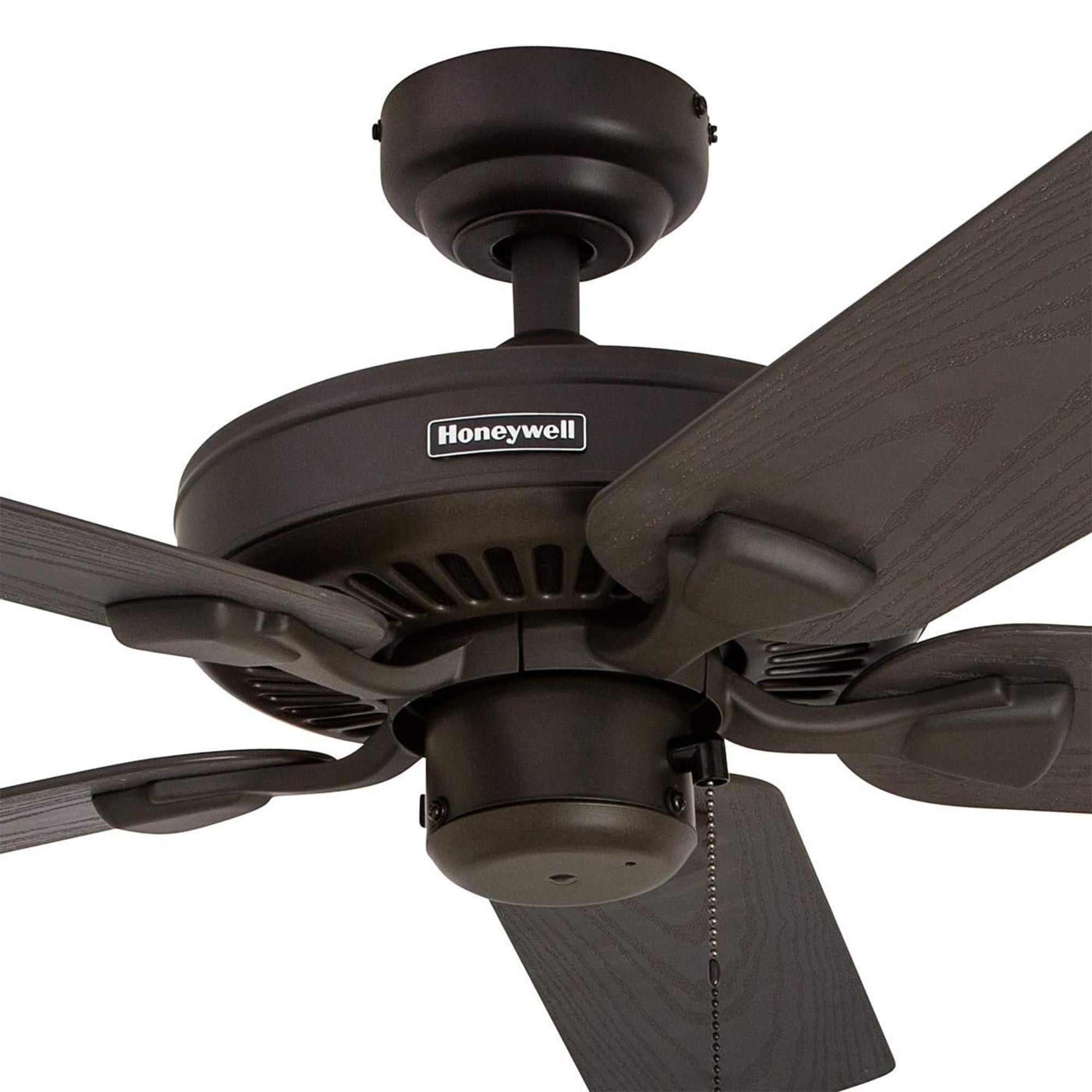 Honeywell Belmar 52-Inch Outdoor Ceiling Fan, Pull Chain, Tri-Mount, Bronze